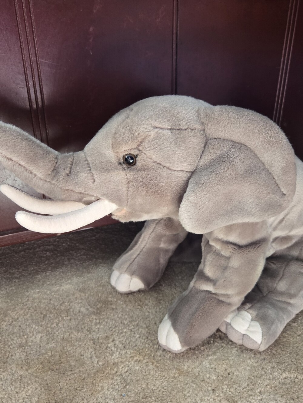 Large FAO Schwartz plush elephant stuffed animal 21" soft baby nursery friend